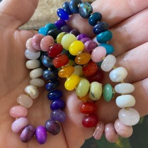 OOAK -  Rainbow Gemstone Fusion Hand Knotted Necklace